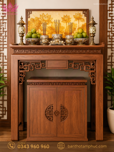 Tủ Thờ Hiện Đại Gỗ Hương Đá – TTHĐ05