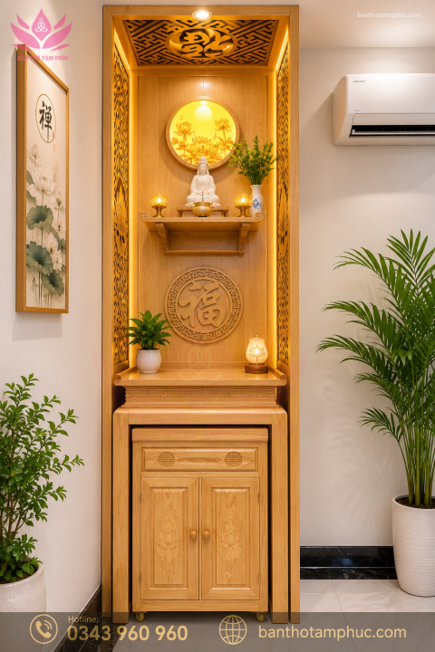 Tủ Thờ Hiện Đại Gỗ Sồi – TT11