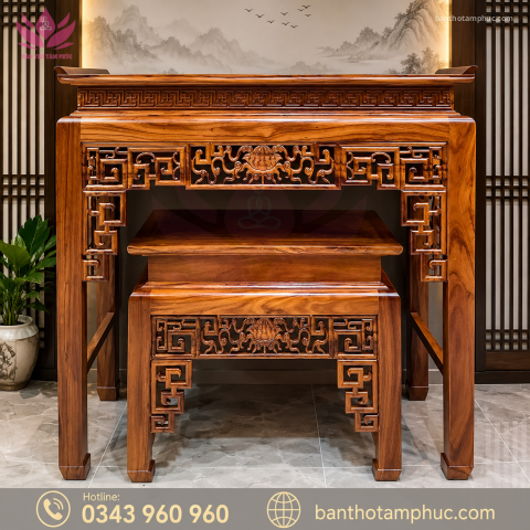 Tủ Thờ Hiện Đại Gỗ Gõ – TTG06