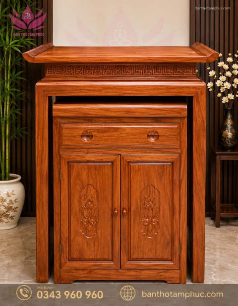 Tủ Thờ Hiện Đại Gỗ Gõ – TTG07