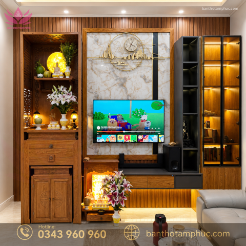 Tủ Thờ Hiện Đại Gỗ Hương Đá – TTHĐ08