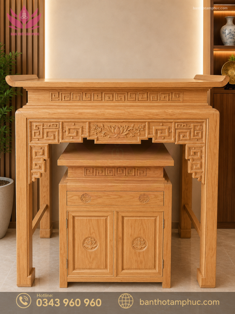 Tủ Thờ Hiện Đại Gỗ Sồi – TT52