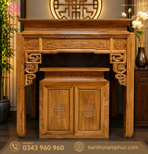 Tủ Thờ Hiện Đại Gỗ Gõ – TTG09