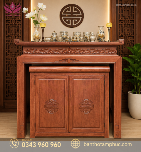 Tủ Thờ Hiện Đại Gỗ Hương Đá – TTHĐ12
