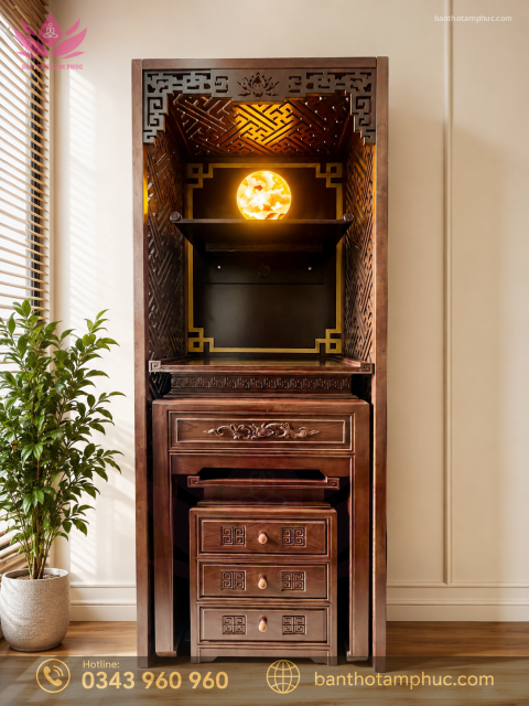 Tủ Thờ Hiện Đại Gỗ Sồi – TT43